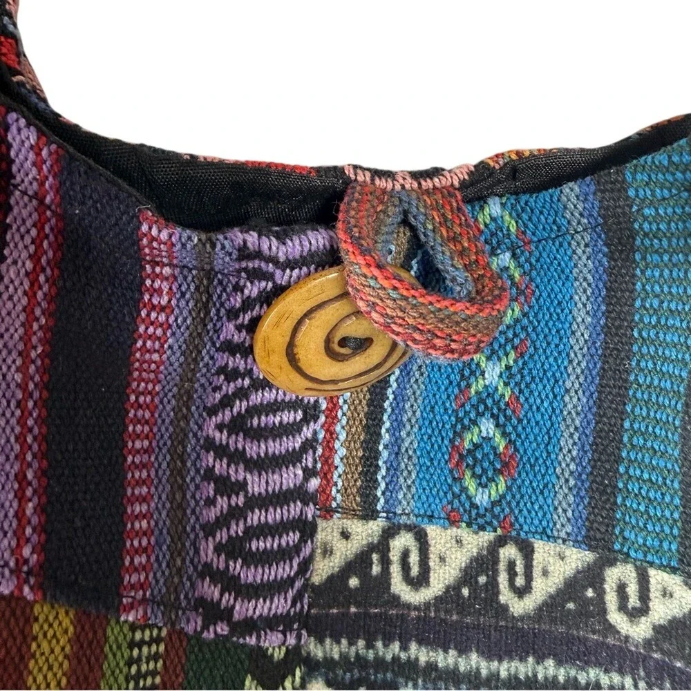 Kathmandu NWT Boho Patchwork Multi-Color Sun Crossbody Shoulder‎ Bag Hippie Chic